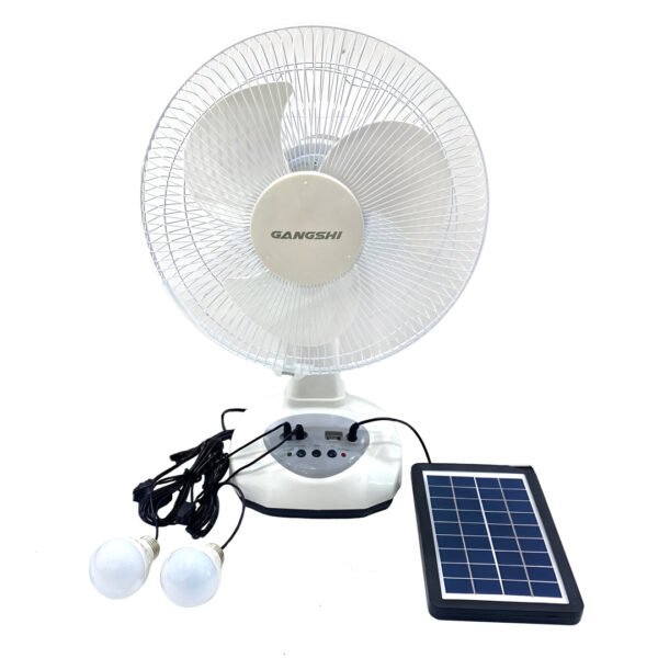 Ventilador de Mesa GANGSHI (Recargable) con Panel Solar Incluido